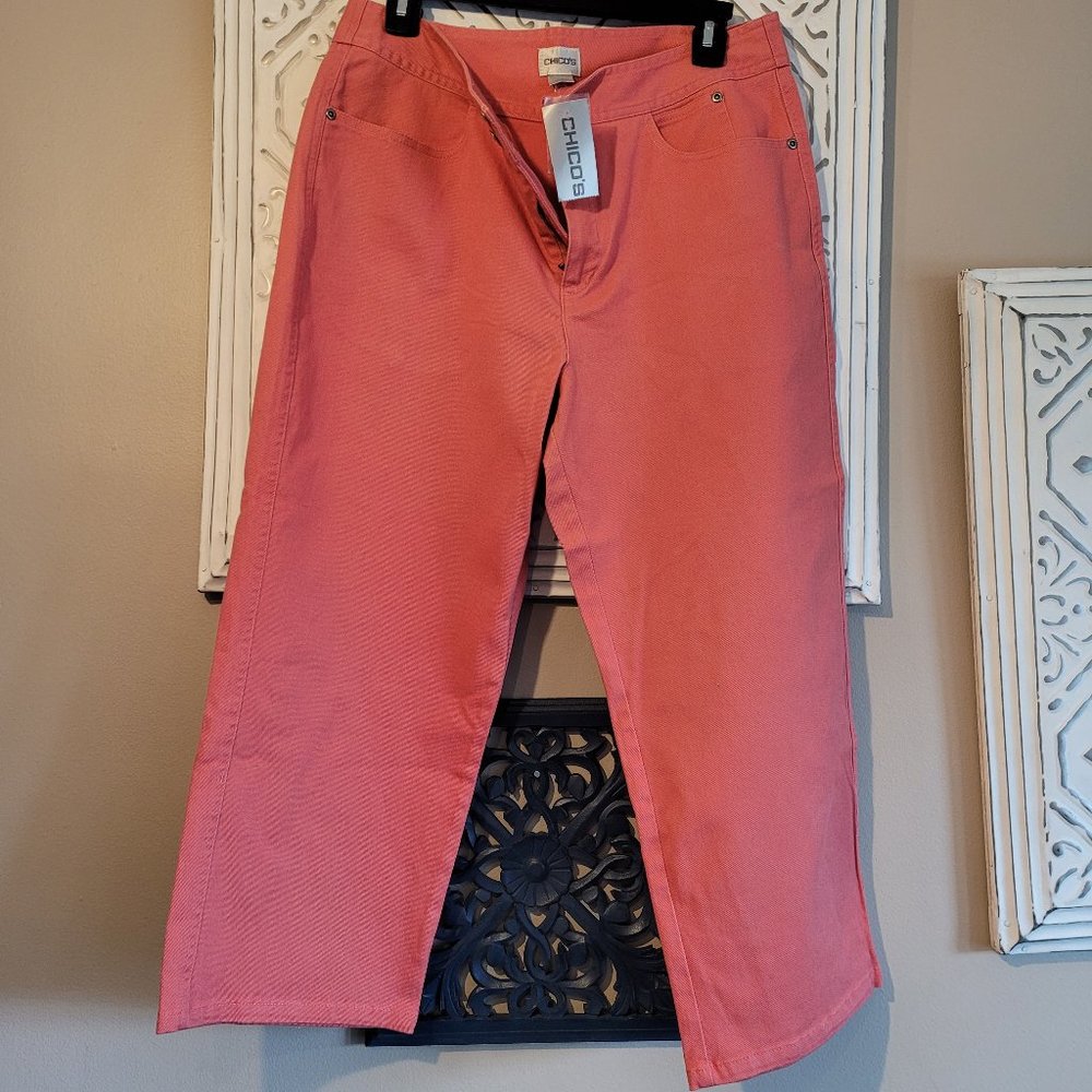 Chico's Brushed Cotton Terracotta Jeans NWT Size 2